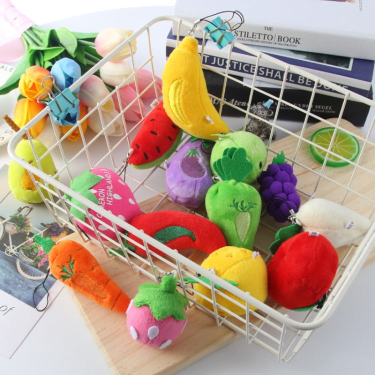 Llavero con colgante de bolsa de felpa para frutas y verduras, 5 uds., 10cm