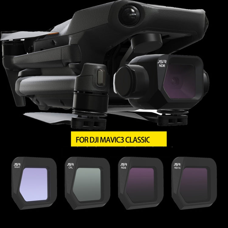 JSR JSR-1008 para DJI Mavic 3 Classic Youth Edition Drone Filter, Estilo:, MCUV, CPL, ND8, ND16, ND32, ND64, ND256, ND1000, ND8PL, ND16PL, ND32PL, ND64PL, Night, Star, Gold Drawing, Blue Drawing, CPL+ND8+ND16, ND8+ND16+ND32+ND64                        ...