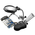 16126-A 3.5X/12X Soporte de luz LED tipo lupa de reparación de relojes con clip auxiliar, 16126-A
