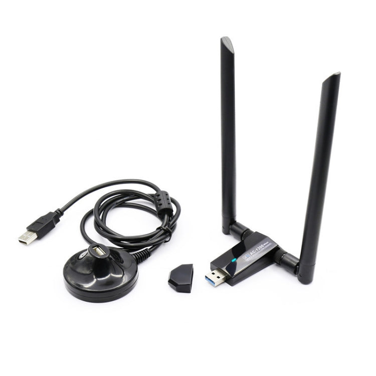 Tarjeta de red inalámbrica de 1200 m 802.11AC USB3.0 Receptor WiFi de doble frecuencia 2.4G / 5.8G, 1200m USB3.0