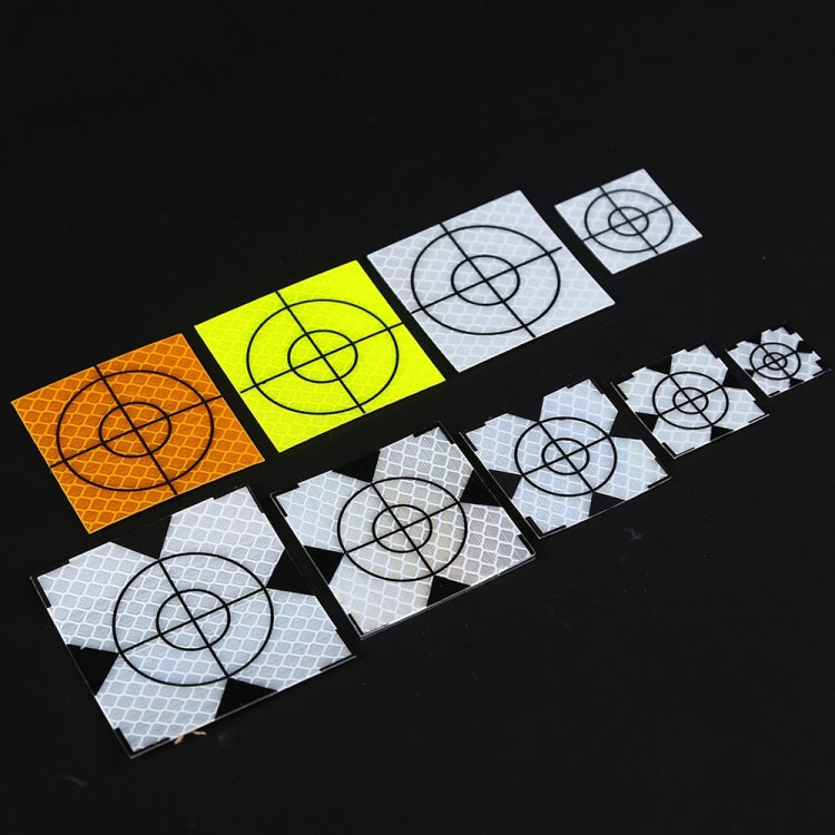 FP001 100 Uds. Pegatina reflectante de mapeo de túnel de diamante, pegatina de punto de medición de seguimiento, tamaño:, 20x20mm, 30x30mm, 40x40mm, 50xx50mm, 60x60mm, 20x20mm With Triangle, 30x30mm With Triangle, 40x40mm With Triangle                 ...