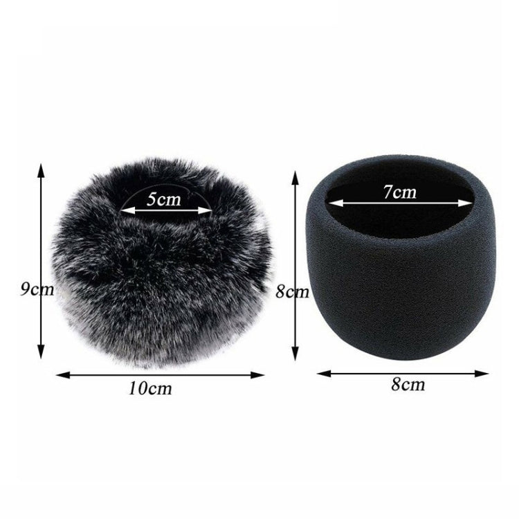 Para Blue Yeti Pro Anti-Pop y resistente al viento esponja/cubierta de micrófono esponjoso, Black Sponge, Blue Sponge, Black Hair, Gray Hair