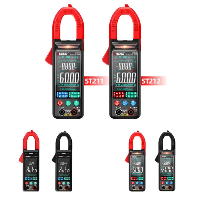 Multímetro inteligente completamente automático con abrazadera multifunción de pantalla grande ANENG, ST211 Red, ST211 Black, ST212 Red DC Current, ST212 Black DC Current