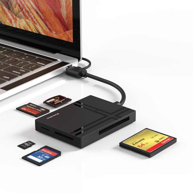 Lector de tarjetas Blueendless C5U3 tipo C/USB-C 5 en 1 CF/XD/TF/SD/MS, C5U3