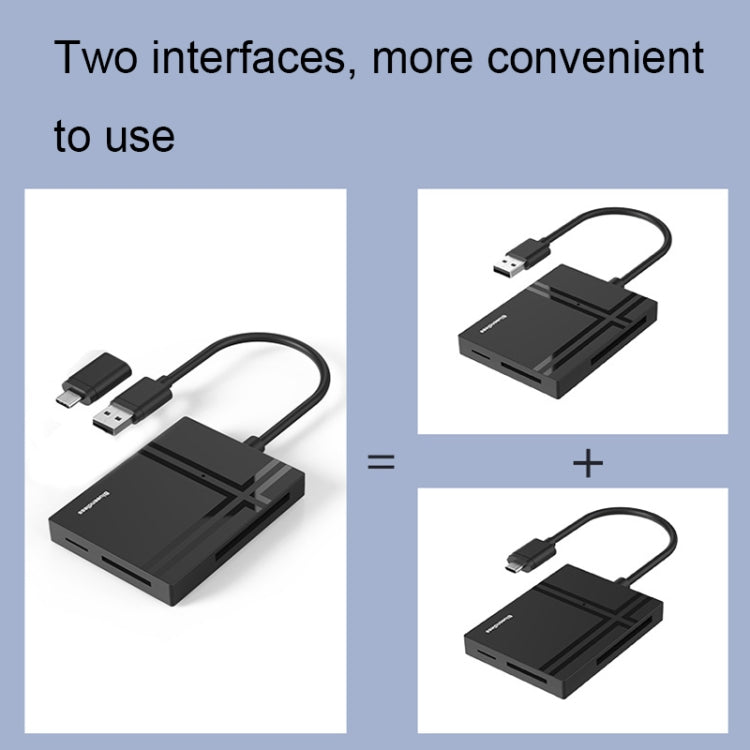 Lector de tarjetas Blueendless C5U3 tipo C/USB-C 5 en 1 CF/XD/TF/SD/MS, C5U3