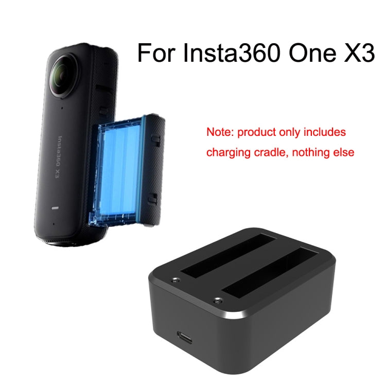 Para Insta360 X3 A520 Cámara panorámica Cargador de baterías Base de carga dual, For Insta360 X3 Dual Batteries