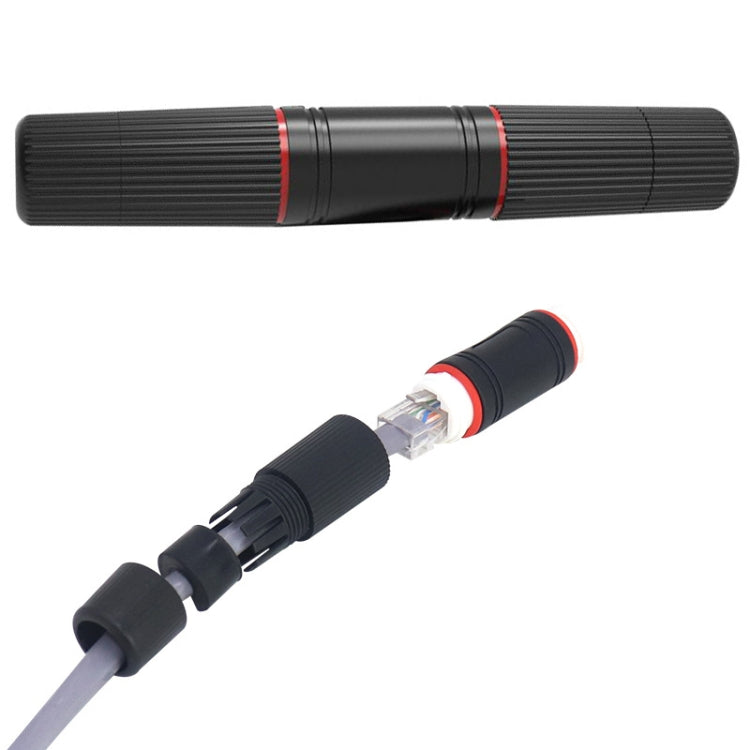 YM-8821 Conectores de red preconstruidos Extensión de cable de red impermeable para exteriores Cabeza de paso doble, Double Pass Head