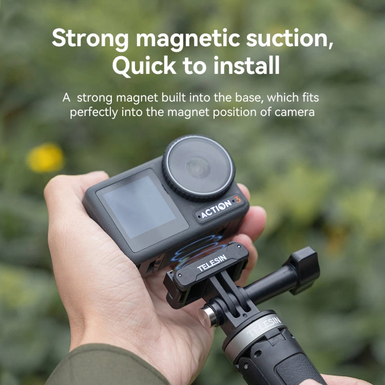 Para DJI OSMO Action 3 TELESIN Adaptador magnético de dos garras Accesorios de cámara de acción, Magnetic Two Claw Adapter