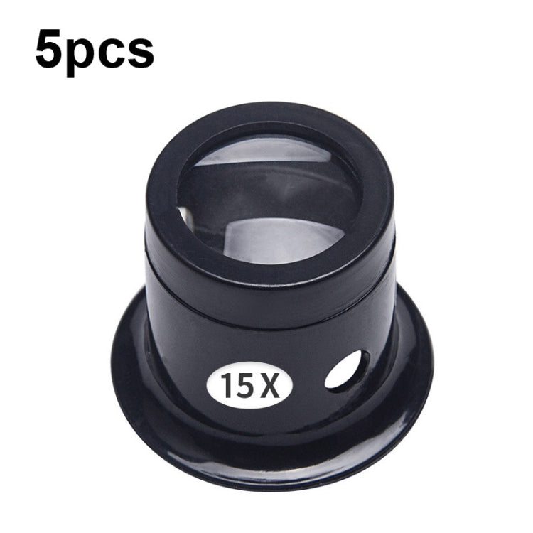 5 uds lupa ocular lente de cristal tipo ocular reparación lupa, veces:, 5pcs 3X, 5pcs 5X, 5pcs 10X, 5pcs 15X, 5pcs 20X