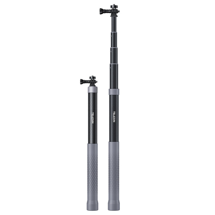 TELESIN 1.2m Fibra de carbono Monopod Selfie Stick con tornillo 1/4 para cámaras de acción, 1.2m