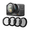 Para DJI OSMO Action 3 TELESIN ND CPL Juego de filtros Lente de marco de aleación de aluminio, CPL+ND8/16/32