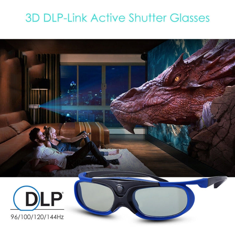 Gafas 3D con obturador activo JX30-T compatibles con 96HZ-144HZ para proyección DLP-LINK X5/Z6/H2