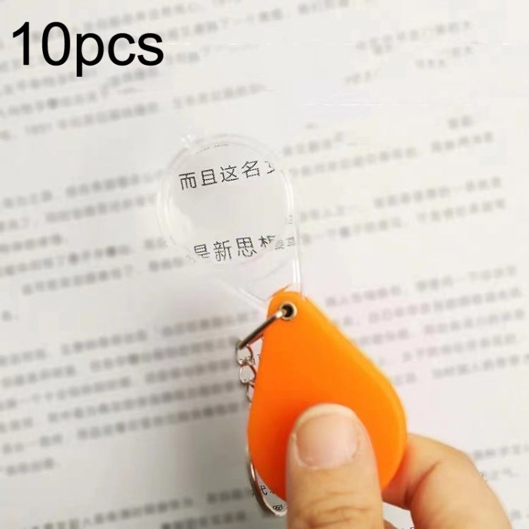 10pcs 10XFold Portable Home Estudiantes y personas mayores sostienen HD Mini lupa llavero, 10pcs(32mm)