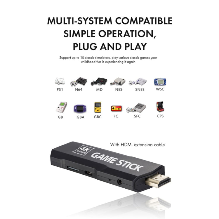 GD10 2.4G Inalámbrico 4K HD TV Consola de juegos PSP Game Box, Without Memory Card, 32G Built-in 15,000 Games, 64G Built-in 30,000 Games, 128G Built-in 40,000 Games
