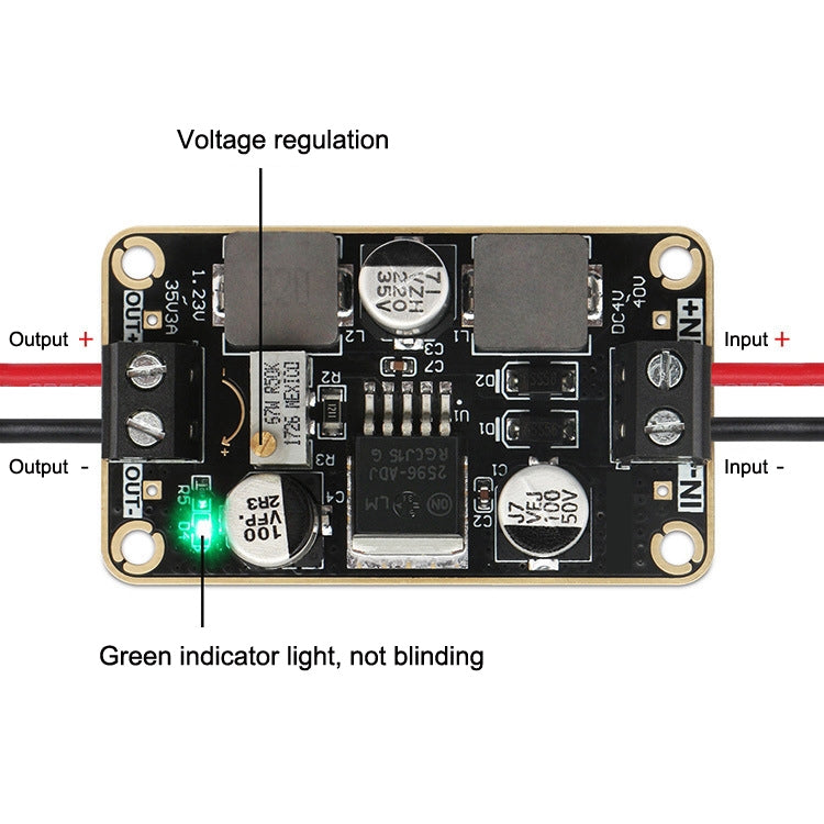 LM2596-ADJ DC-DC Módulo de potencia reductor ajustable 4V-40V a 1.23-35V 3A Placa de estereotipo, LM2596-ADJ 4V-40V To 1.23-35V