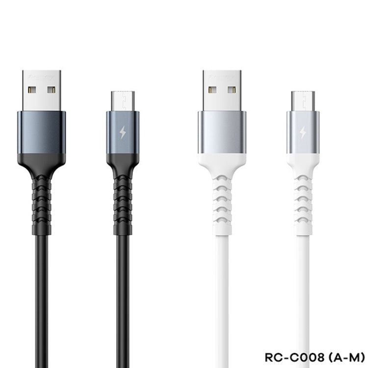 REMAX RC-C008 2.4A TPE Cable de datos anti-rotura suave, longitud 1 m, USB To Micro USB, USB To 8 Pin, USB To  USB-C/Type-C