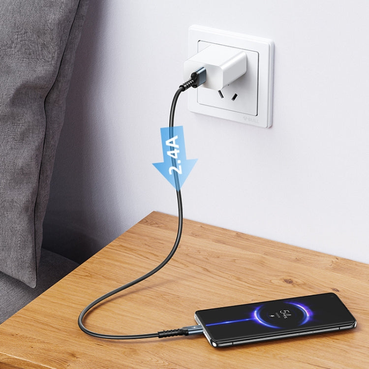 REMAX RC-C008 2.4A TPE Cable de datos anti-rotura suave, longitud 1 m, USB To Micro USB, USB To 8 Pin, USB To  USB-C/Type-C