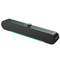 Altavoces de computadora estéreo HIFI luminosos LED para juegos largos de audio con cable, A39 Wired (Black)