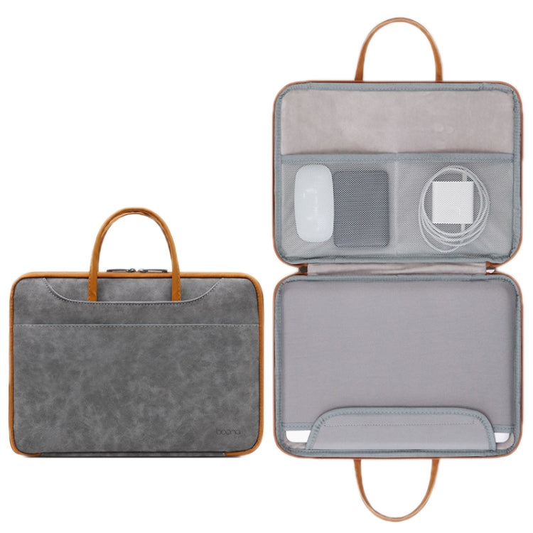 Baona cuero completamente abierto portátil impermeable bolsa de computadora, 13/13.3 inches, 14 inches, 15/15.6/16 inches