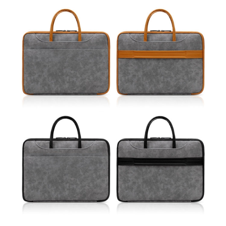 Baona cuero completamente abierto portátil impermeable bolsa de computadora, 13/13.3 inches, 14 inches, 15/15.6/16 inches