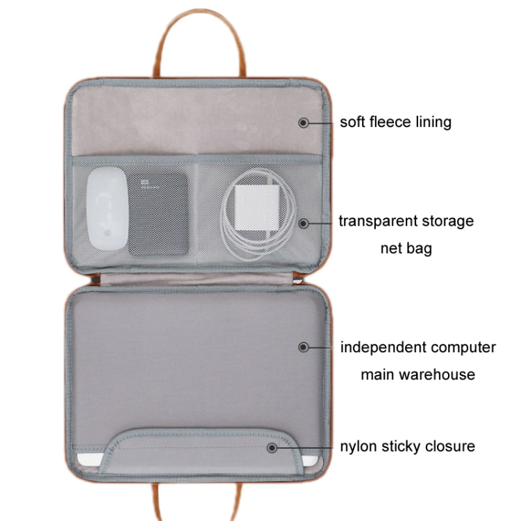 Baona cuero completamente abierto portátil impermeable bolsa de computadora, 13/13.3 inches, 14 inches, 15/15.6/16 inches