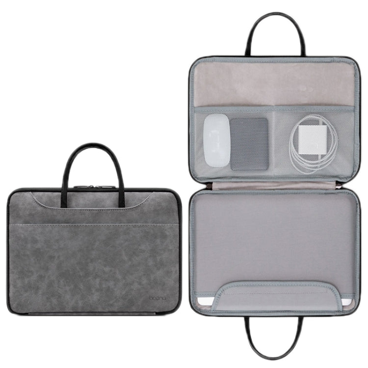 Baona cuero completamente abierto portátil impermeable bolsa de computadora, 13/13.3 inches, 14 inches, 15/15.6/16 inches