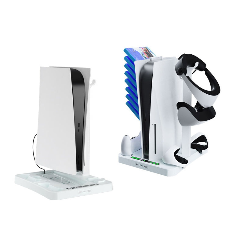 Para PS5 ipaly Host Base de enfriamiento multifuncional VR2 Mango Soporte de carga Estante de almacenamiento de disco, HBP-6478