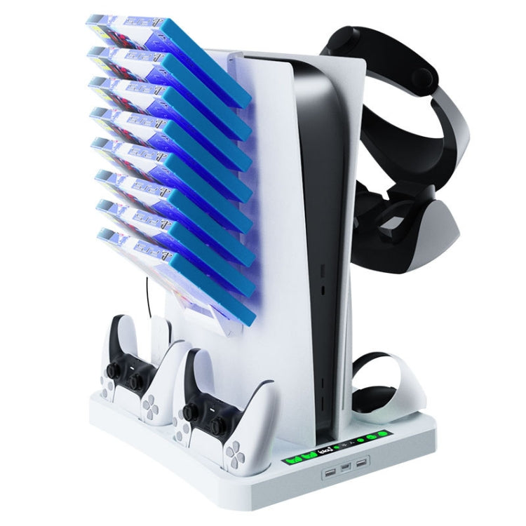 Para PS5 ipaly Host Base de enfriamiento multifuncional VR2 Mango Soporte de carga Estante de almacenamiento de disco, HBP-6478
