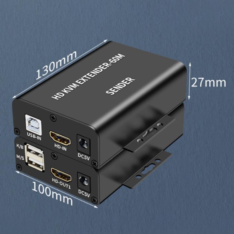 BW-HKE60A HDMI 60m KVM con extensor USB compatible con fuente de alimentación de extremo único POE con enchufe de EE. UU., BW-HKE60A