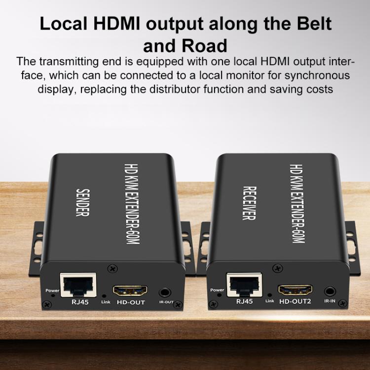 BW-HKE60A HDMI 60m KVM con extensor USB compatible con fuente de alimentación de extremo único POE con enchufe de EE. UU., BW-HKE60A