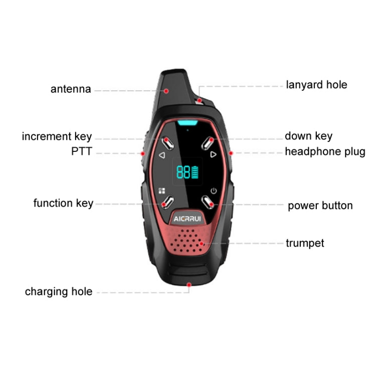 Pantalla LED de carga USB de mano inalámbrico pequeño Mini Walkie Talkie, A13 (Black), A13 (White), A13 (Grey), A13 (Red), A13 (Green), A13 (Blue)