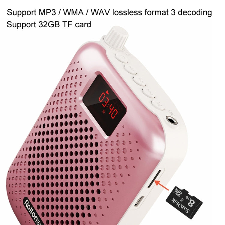Rolton K500 Altavoz de audio Bluetooth Megáfono Amplificador de voz Soporte FM TF Grabación, K500