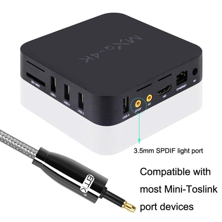 EMK QH4.0 Mini Toslink 3.5mm Interfaz SPDIF Audio Fibra Óptica, Longitud:, 1m, 1.5m, 2m, 3m, 5m, 8m, 10m, 15m
