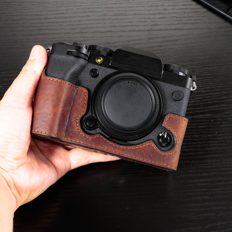Para FUJIFILM X-T5 Cámara Bolsa de piel de vaca Funda protectora antiarañazos Cubierta de la base