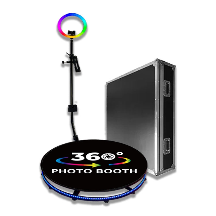 Cabina de fotos con luz de relleno RGB que gira el soporte de giro de la foto de la cámara con estuche de vuelo, 68cm, 80cm, 100cm, 115cm