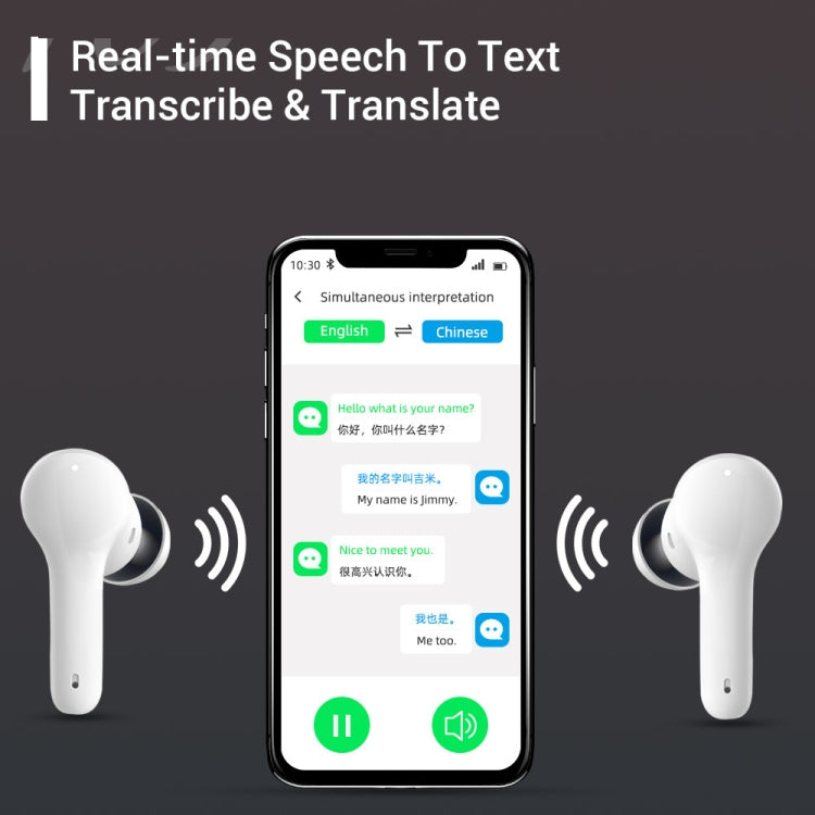 M6 traducción mutua multipaís inteligente Bluetooth traducción auricular compatible con 127 idiomas, M6 White