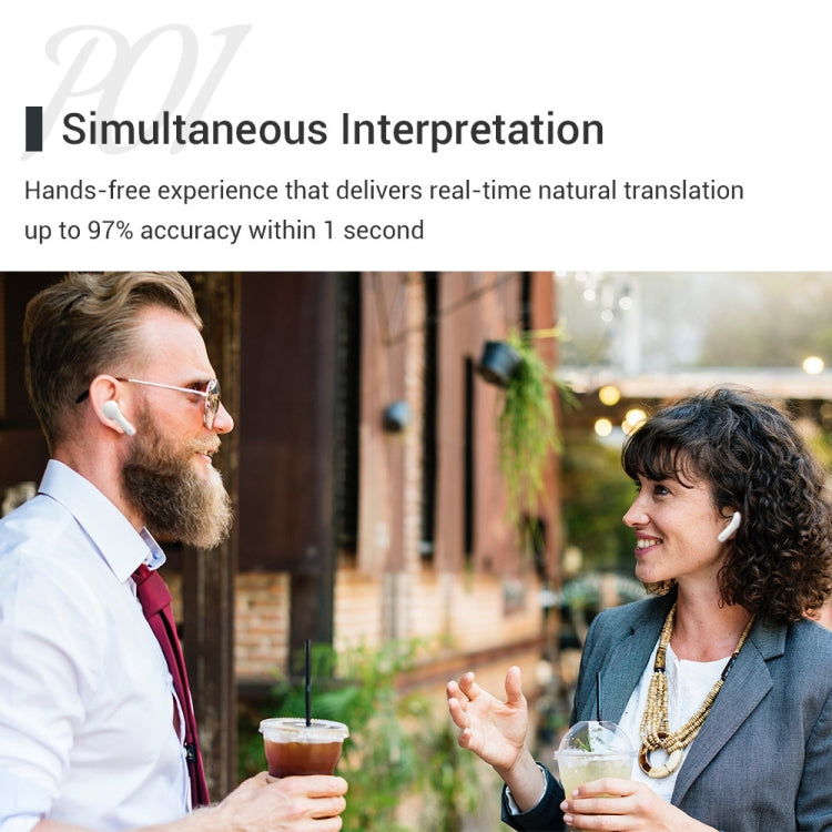 M6 traducción mutua multipaís inteligente Bluetooth traducción auricular compatible con 127 idiomas, M6 White