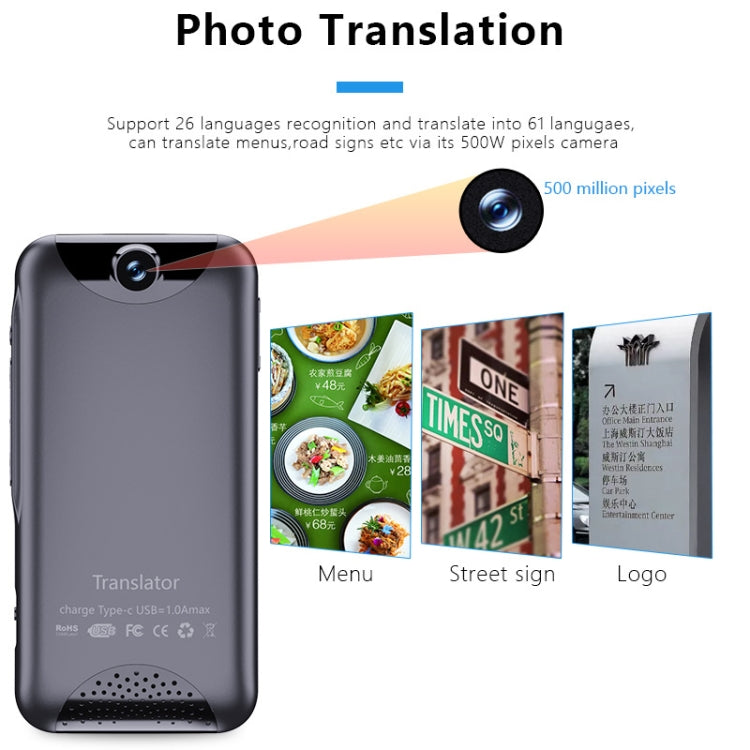 T7 4G Smart Voice / Photo / Grabación Traducción WIFI La máquina de traducción admite 138 idiomas, T7 Black