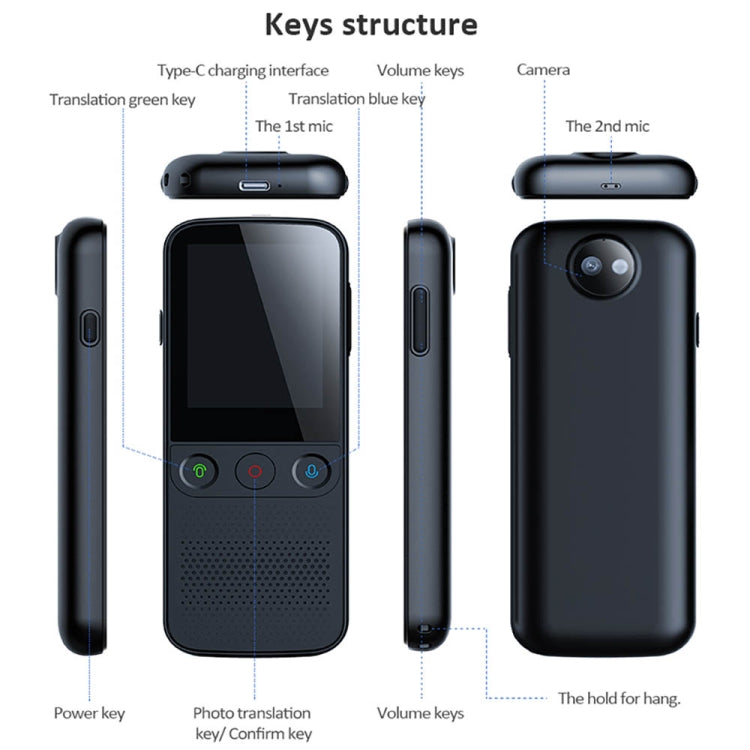 La máquina de traducción de la foto/de la grabación de la inteligencia artificial de T10Pro Wifi admite 138 idiomas, T10Pro White, T10Pro Black