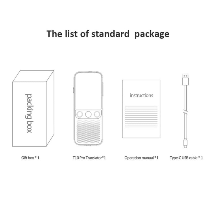 La máquina de traducción de la foto/de la grabación de la inteligencia artificial de T10Pro Wifi admite 138 idiomas, T10Pro White, T10Pro Black