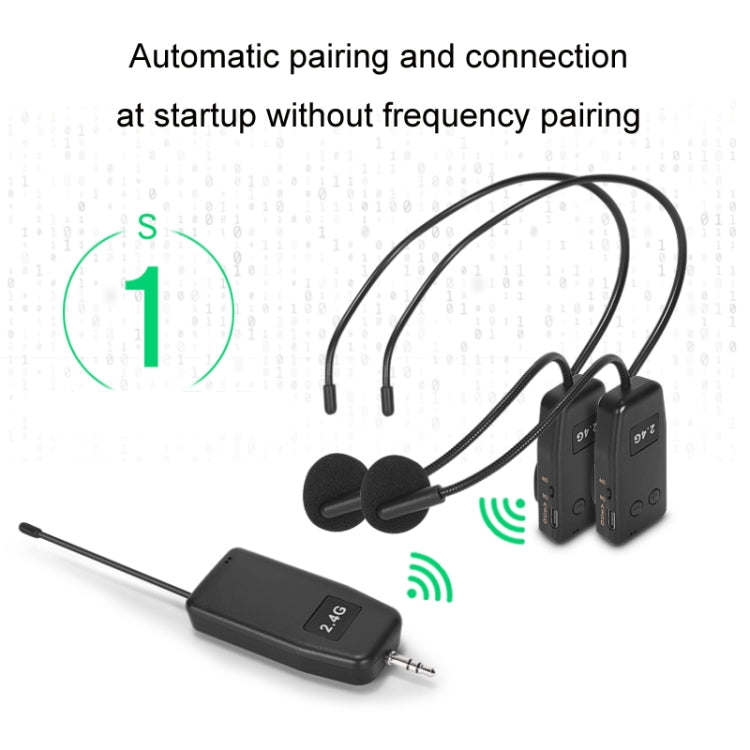 Auriculares inalámbricos UHF Micrófono Lavalier Amplificador de auriculares, One For One, One For Two