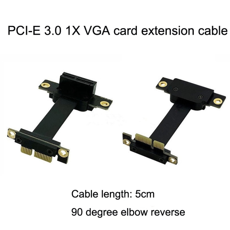 PCI-E 3,0 1X a 1X 90 grados tarjeta gráfica inversa/tarjeta de red inalámbrica/cable de extensión de tarjeta de conversión, 1X To 1X Length: 5cm