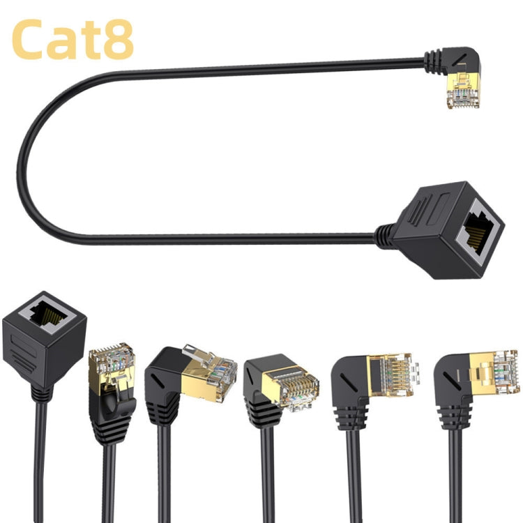 Cat 8 10G transmisión RJ45 macho a hembra cable de extensión de cable de red informática, Straight Head 0.3m, Straight Head 0.6m, Straight Head 1m, Straight Head 1.5m, Up Bend 0.5m, Down Bend 0.5m, Left Bend 0.5m, Right Bend 0.5m