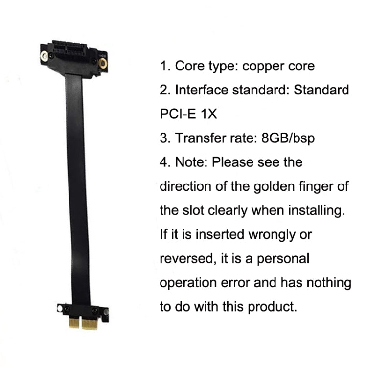 PCI-E 3.0 1X Tarjeta gráfica de 180 grados Adaptador de tarjeta de red inalámbrica Cable de extensión de bloque, longitud:, 10cm, 15cm, 20cm, 25cm, 30cm, 40cm, 50cm