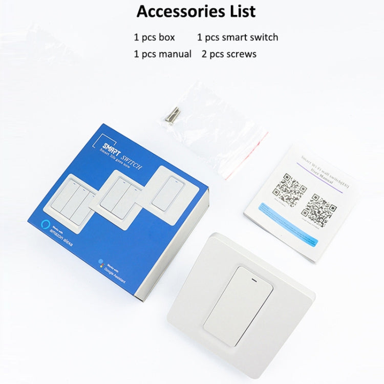 Tuya ZigBee Smart Single-fire Zero-fire Sharing Switch Control de teléfono Panel de voz Enchufe de la UE, especificaciones:, 1 Button, 2 Buttons, 3 Buttons