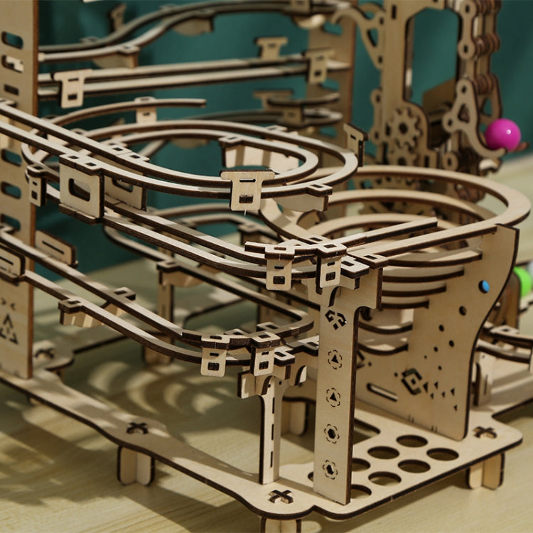 LG825 Mechanical Track Ball 3D Puzzle de madera Juguete DIY Adornos hechos a mano, Mechanical Track Ball