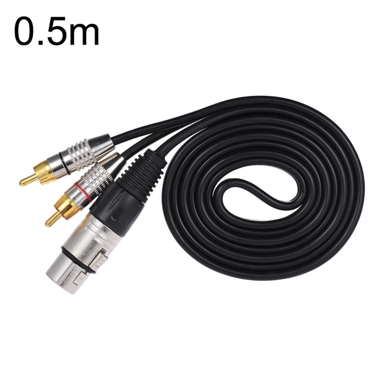 Cable de audio estéreo XLR hembra a 2RCA macho, longitud:, 0.5m, 1m, 1.5m, 2m, 3m, 5m, 8m, 10m