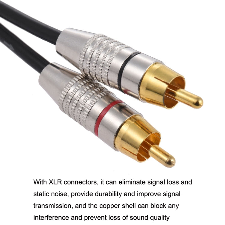 Cable de audio estéreo XLR hembra a 2RCA macho, longitud:, 0.5m, 1m, 1.5m, 2m, 3m, 5m, 8m, 10m