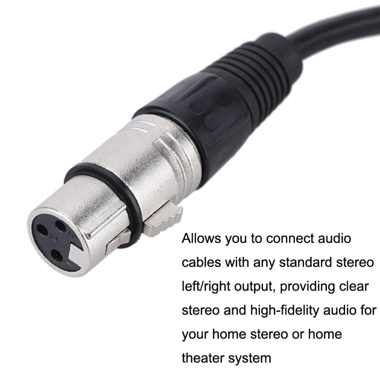 Cable de audio estéreo XLR hembra a 2RCA macho, longitud:, 0.5m, 1m, 1.5m, 2m, 3m, 5m, 8m, 10m
