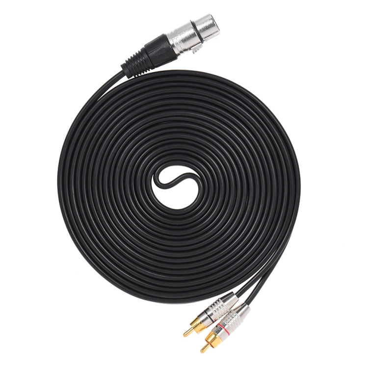 Cable de audio estéreo XLR hembra a 2RCA macho, longitud:, 0.5m, 1m, 1.5m, 2m, 3m, 5m, 8m, 10m